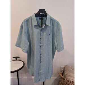 William Murray Men’s Shirt – XX-Large – Light Blue Floral – Casual Golf Style